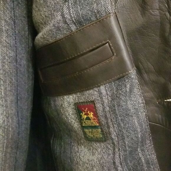 LA MARTINA POLO Genuine Leather Jacket - Brown Men's Outerwear Size L - Picture 7 of 9